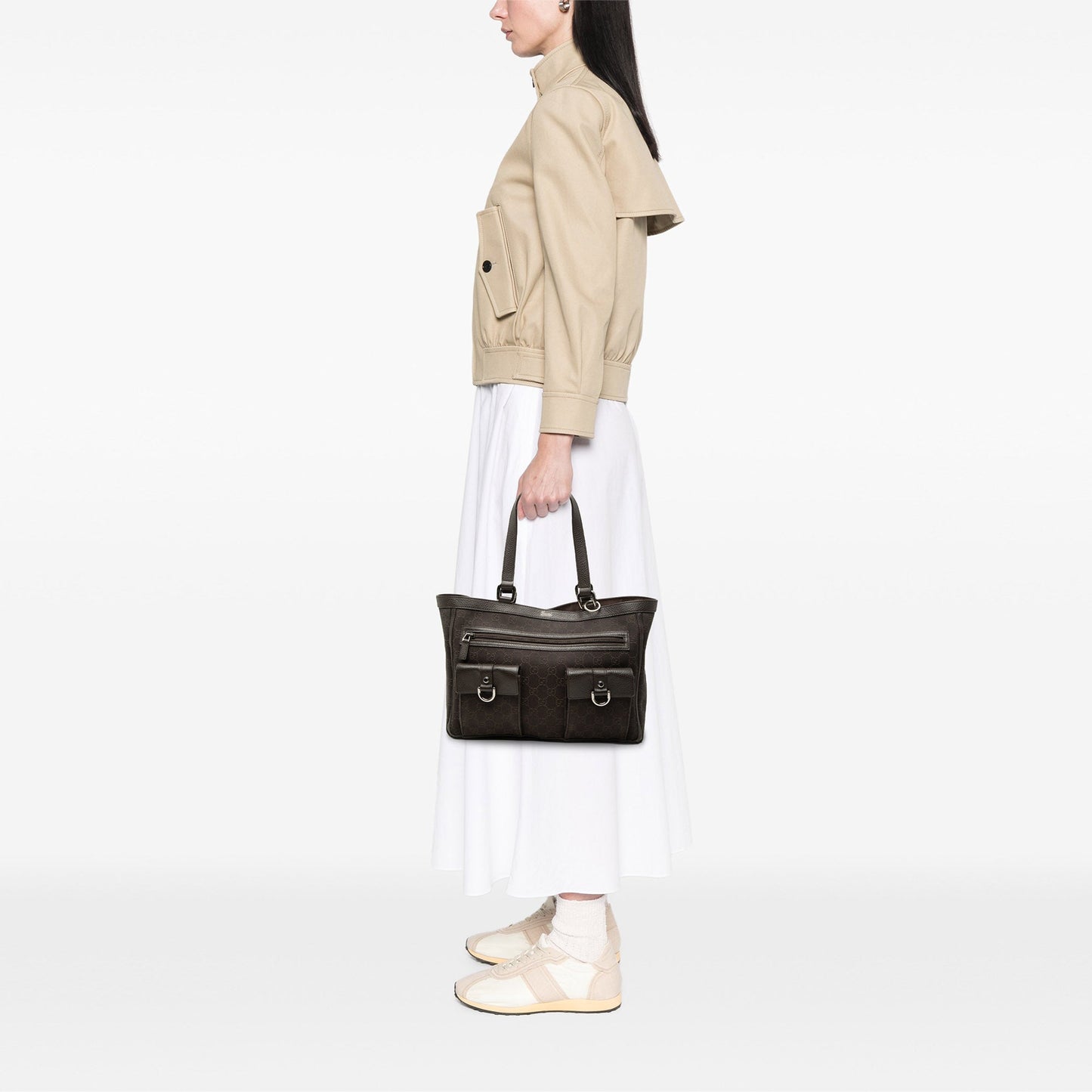 Gucci GG Denim Abbey D Ring Pocket Tote