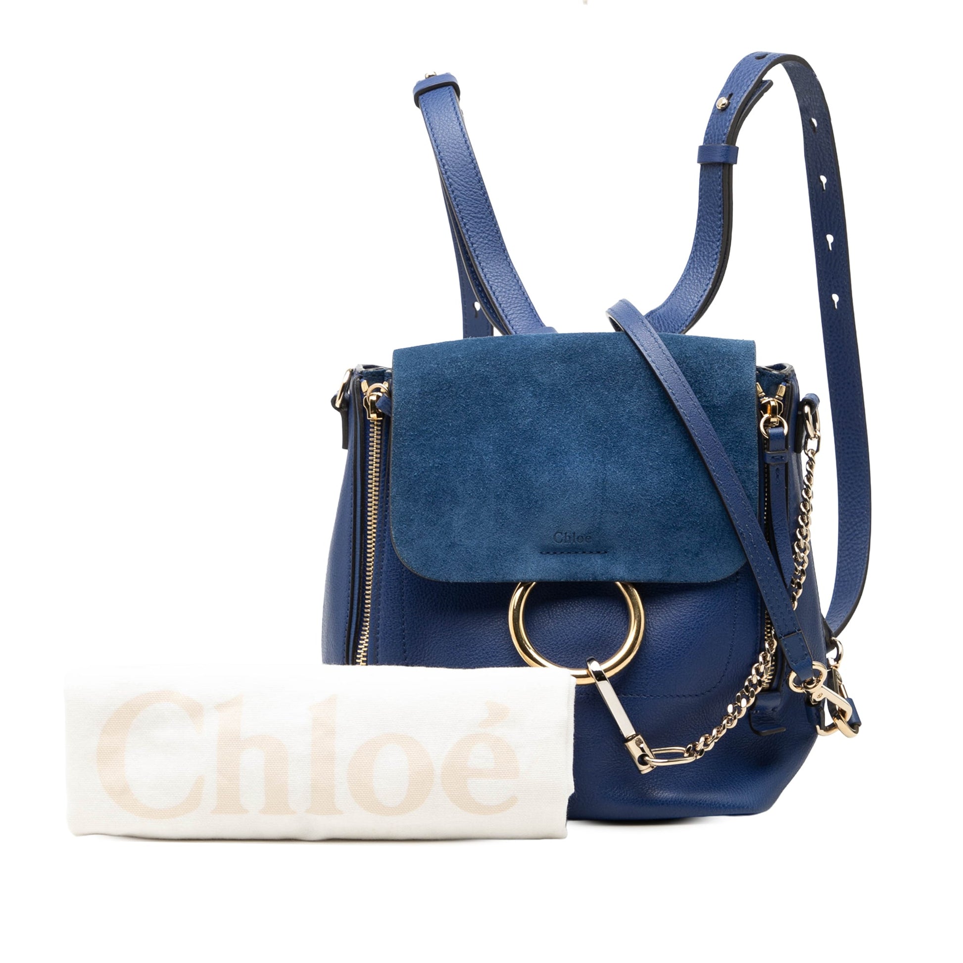 Chloé Medium Calfskin and Suede Faye Backpack