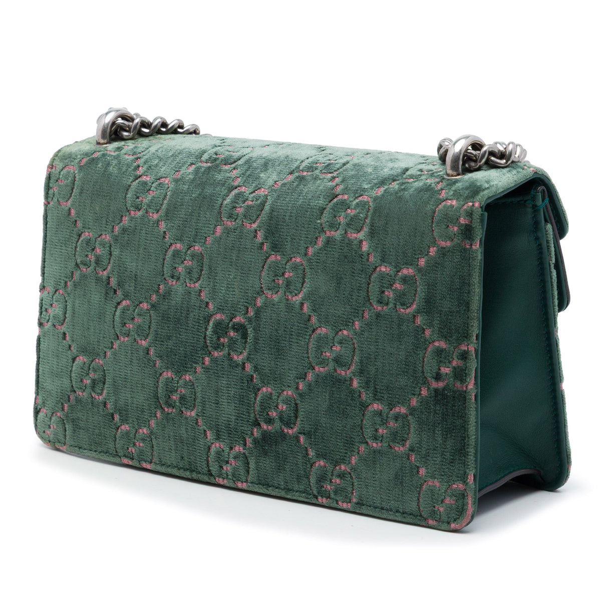 Gucci Medium GG Velvet Dionysus Crossbody — Green
