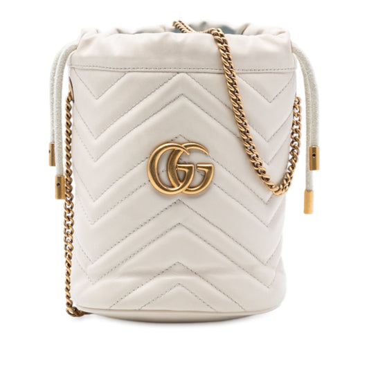 Gucci Small GG Marmont Leather Matelasse Bucket Bag