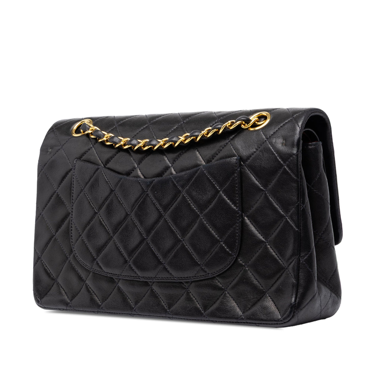 Chanel Medium Classic Lambskin Double Flap — Black
