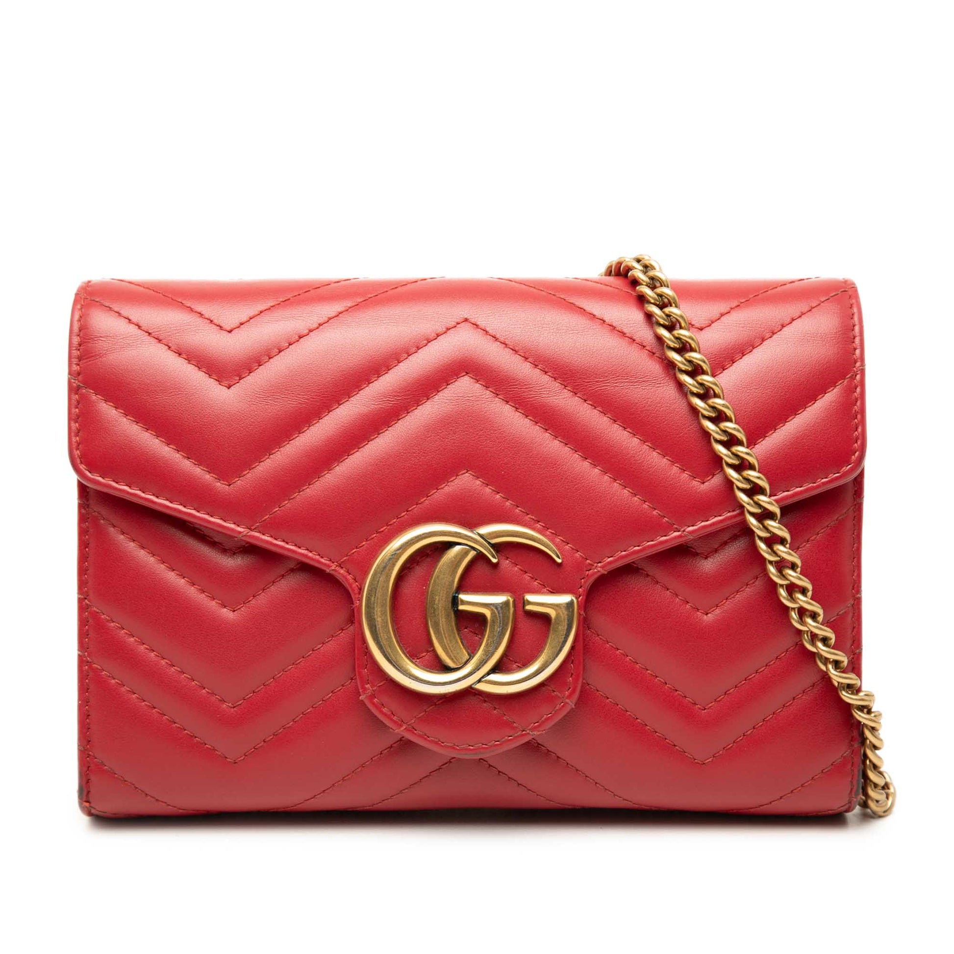 Gucci GG Marmont Matelasse Calfskin Wallet On Chain