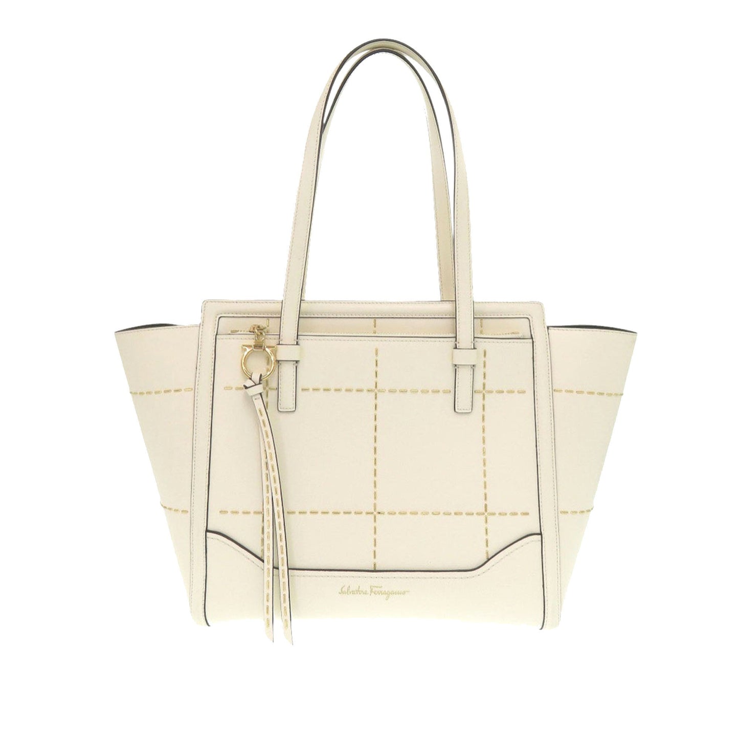 Ferragamo Medium Stitched Leather Amy Tote