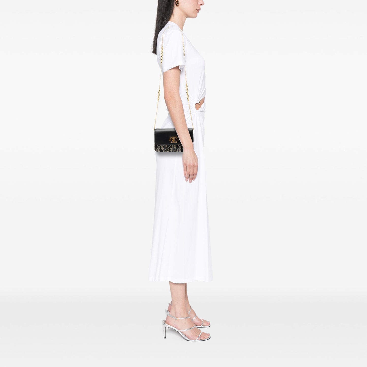 Dior Oblique Jacquard and Calfskin Miss Caro Pouch with Chain