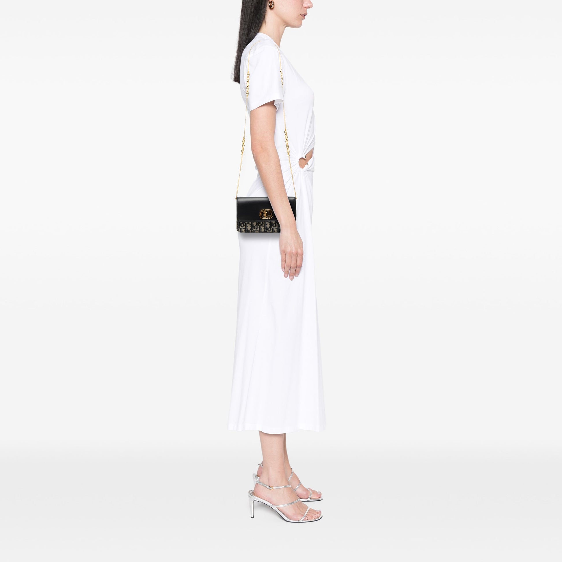 Dior Oblique Jacquard and Calfskin Miss Caro Pouch with Chain
