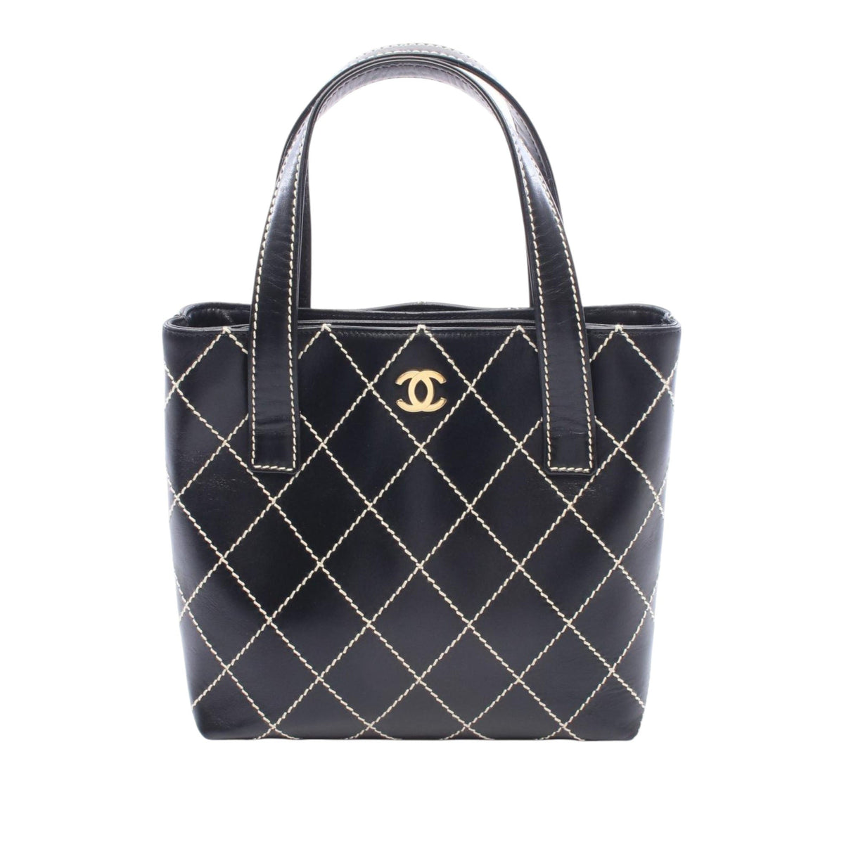 Chanel Small CC Quilted Calfskin Wild Stitch Tote