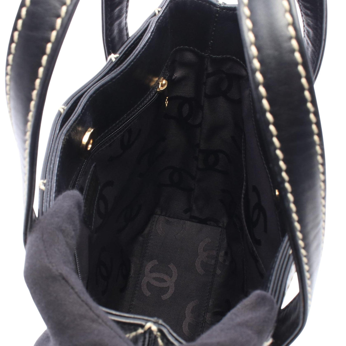 Chanel Small CC Quilted Calfskin Wild Stitch Tote