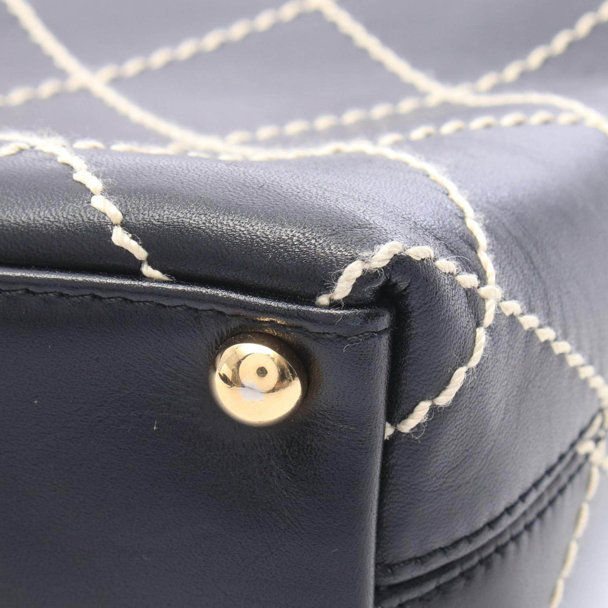 Chanel Small CC Quilted Calfskin Wild Stitch Tote