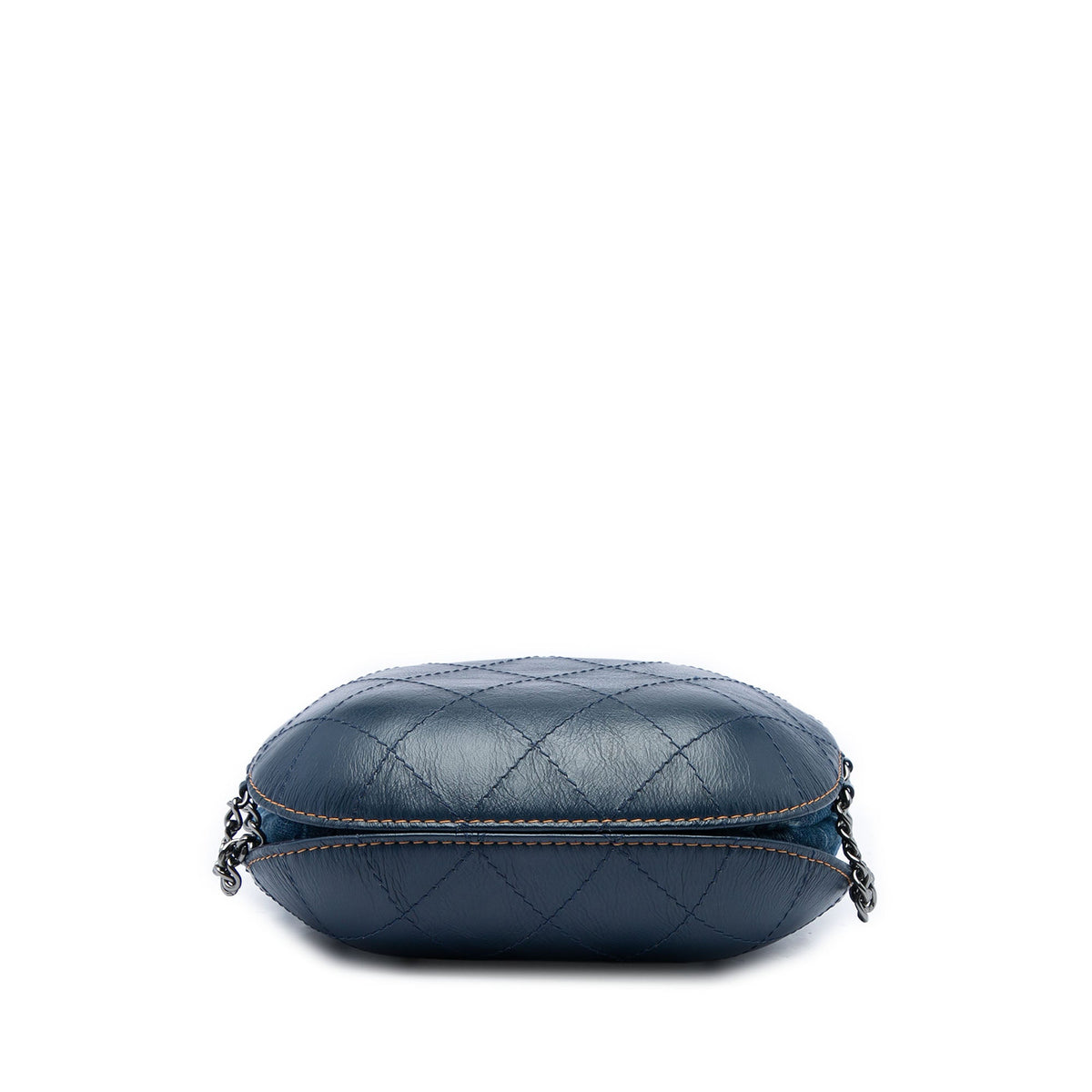 Chanel Small Printed Denim and Quilted Calfskin Gabrielle Bucket Bag — Blue