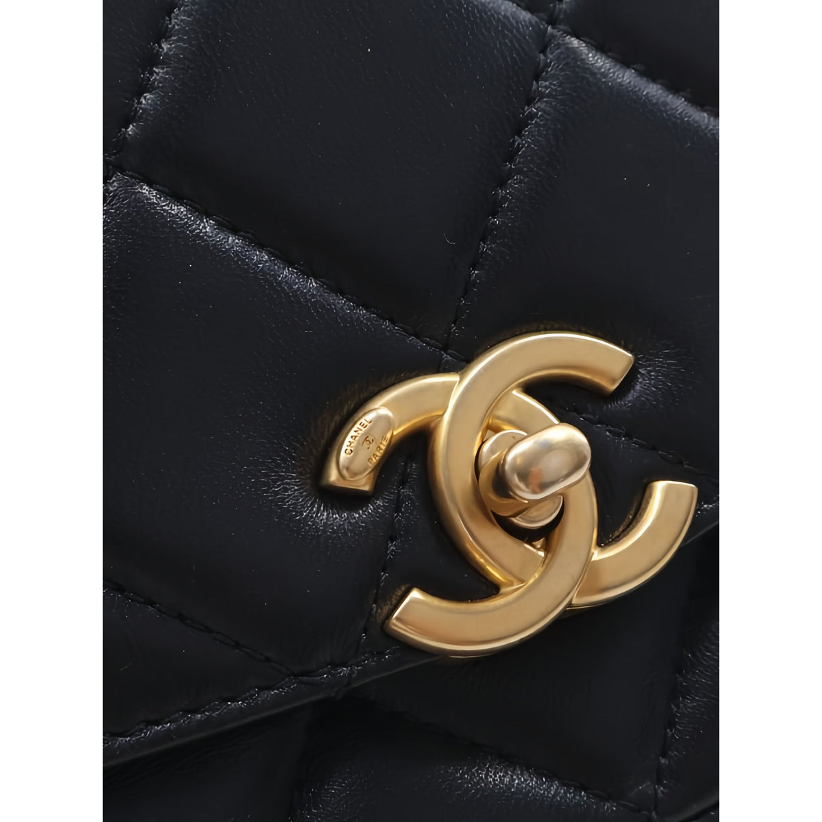 Chanel Small Quilted Lambskin CC Coin Flap — Black