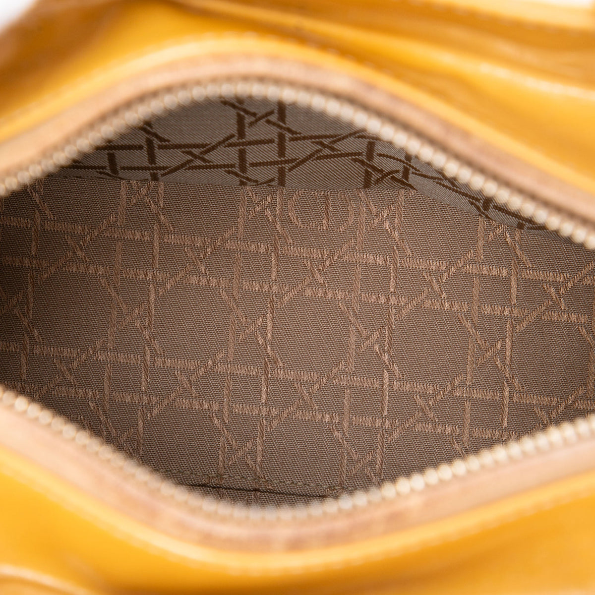 Dior Medium Patent Cannage Lady Dior — Yellow