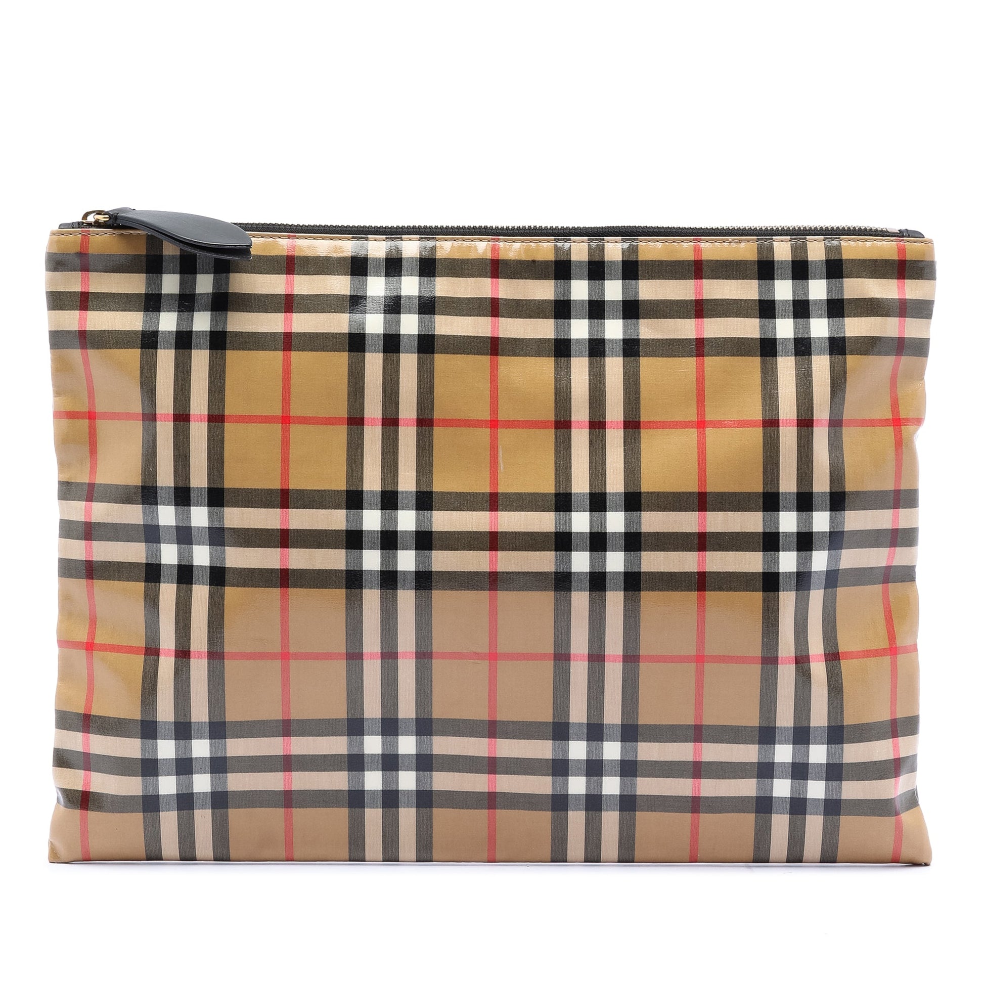 Burberry House Check Coated Canvas Clutch