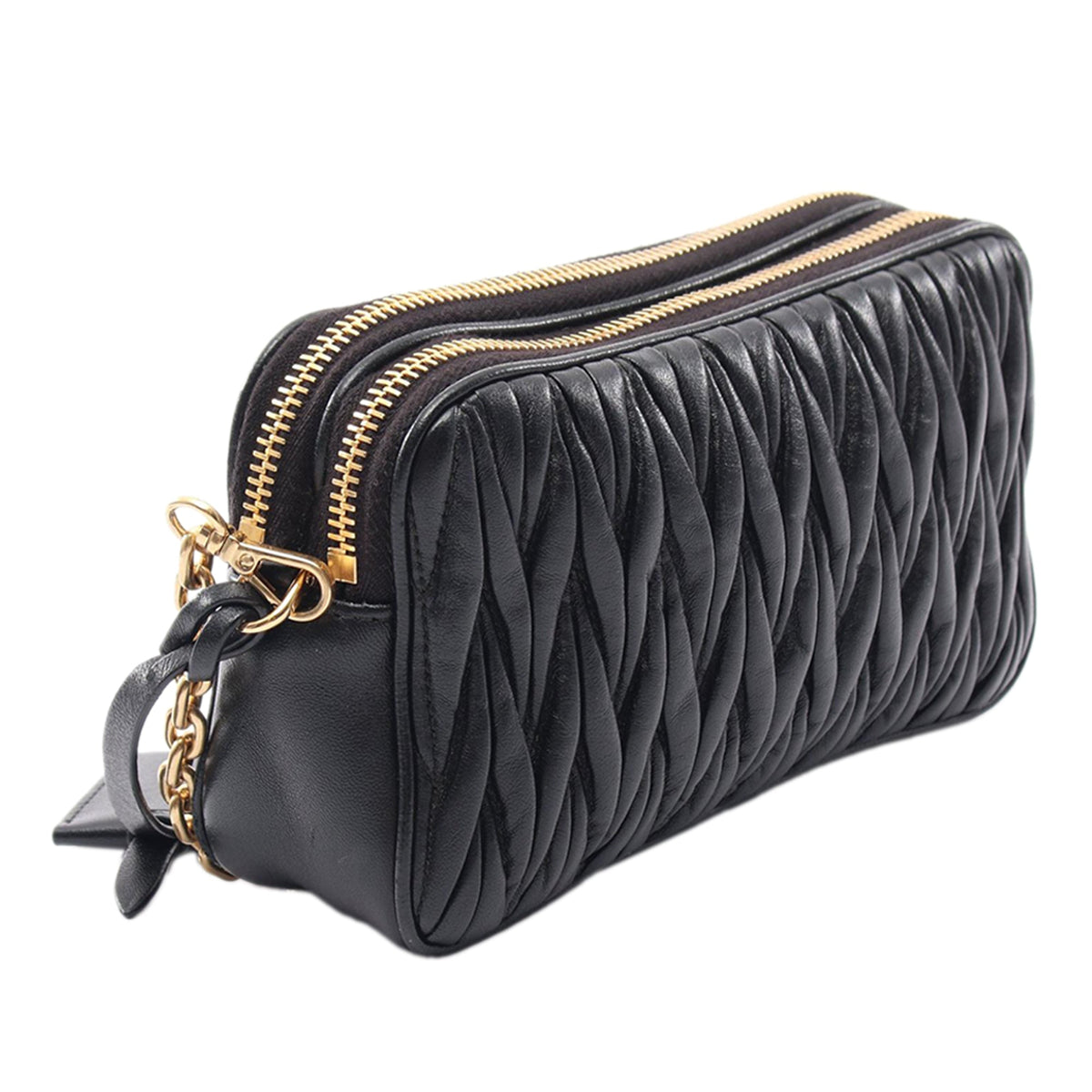 Miu Miu Matelasse Nappa Crossbody — Black