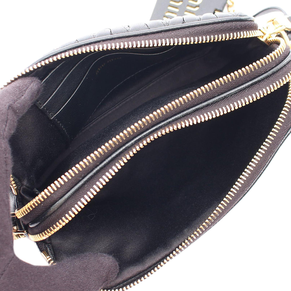 Miu Miu Matelasse Nappa Crossbody — Black
