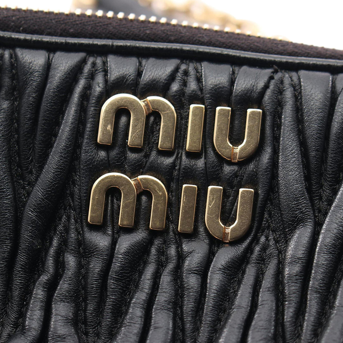 Miu Miu Matelasse Nappa Crossbody — Black