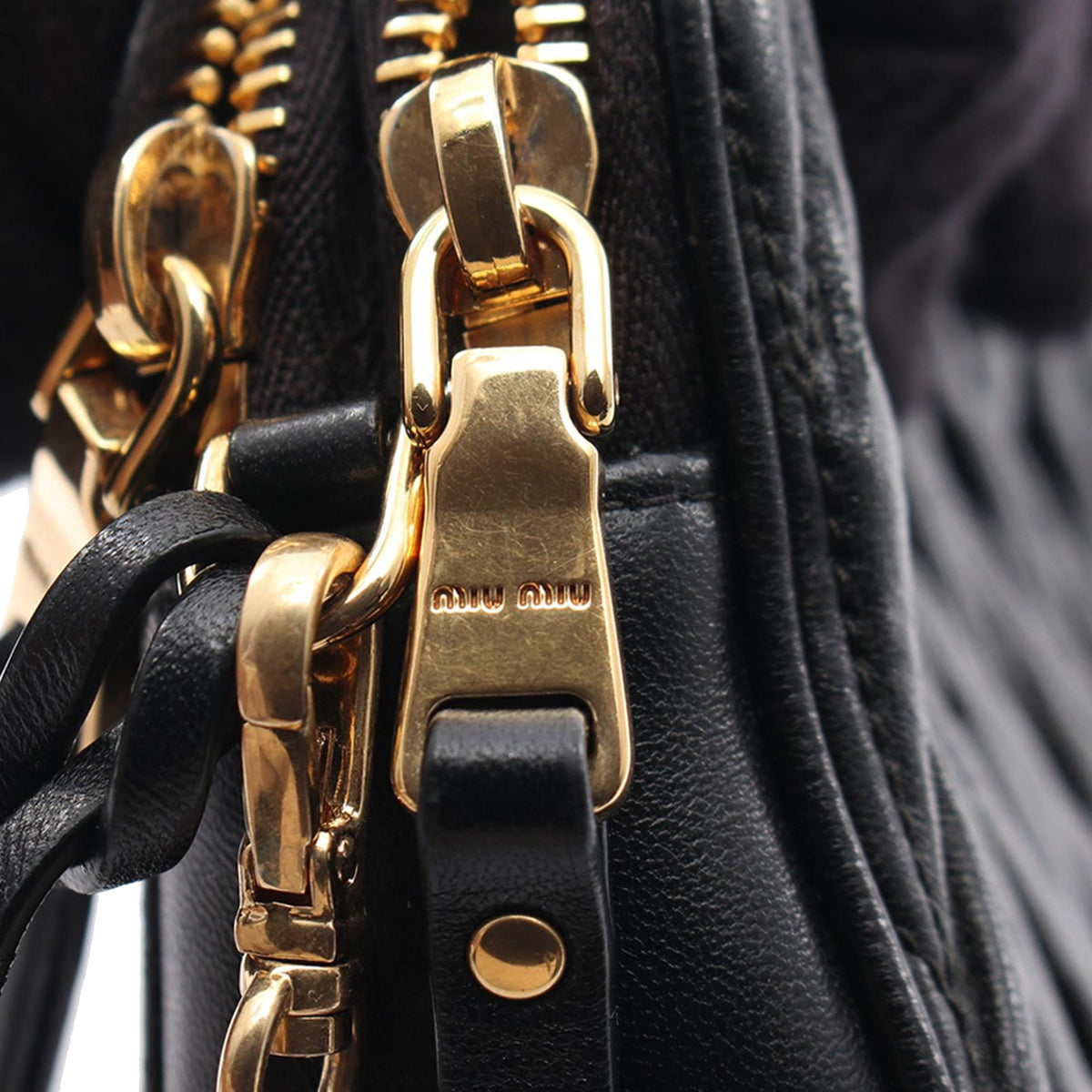 Miu Miu Matelasse Nappa Crossbody — Black