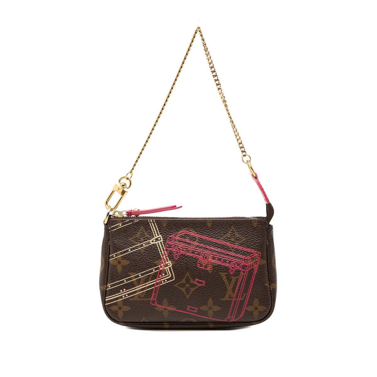 Louis Vuitton Monogram 2014 Christmas Animation Mini Pochette Accessories — Brown