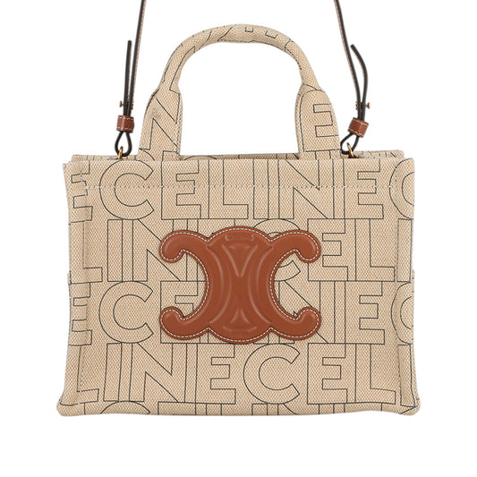 Celine Small Printed Canvas Triomphe Cabas Thais Tote