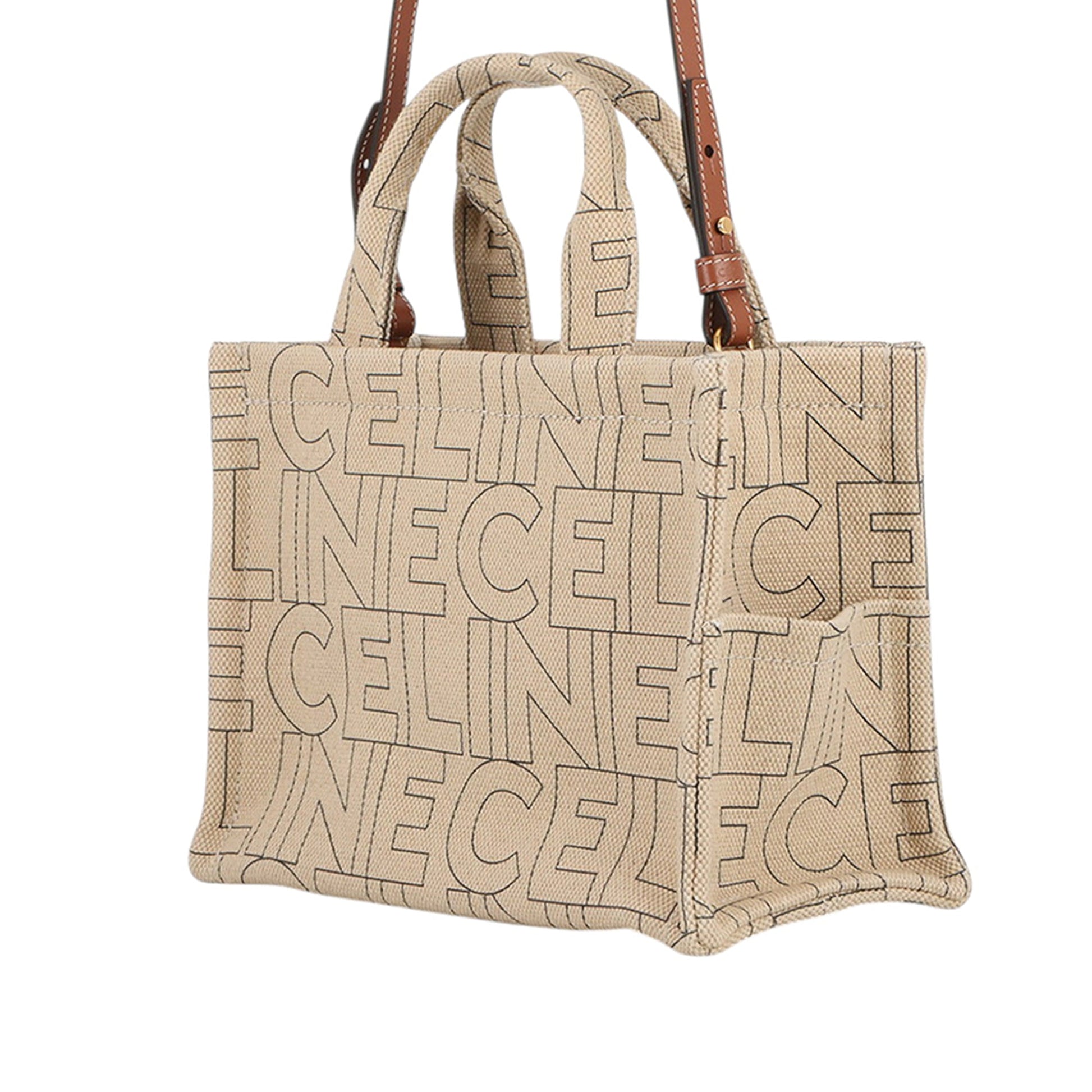 Celine Small Printed Canvas Triomphe Cabas Thais Tote