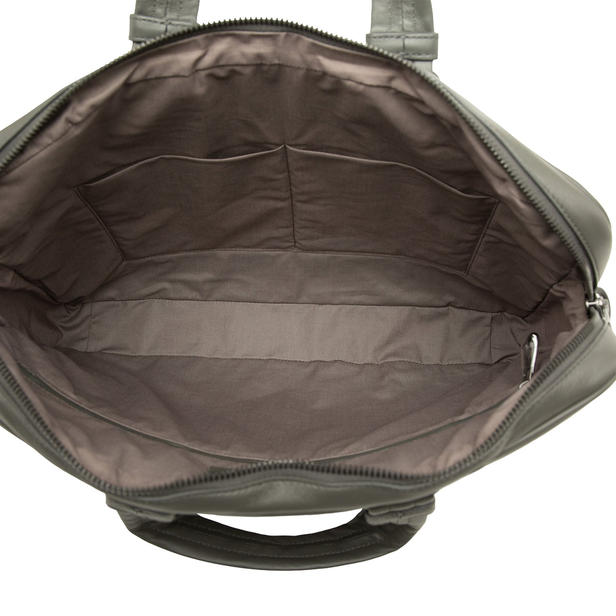 Bottega Veneta Intrecciato Trimmed Leather Briefcase — Gray
