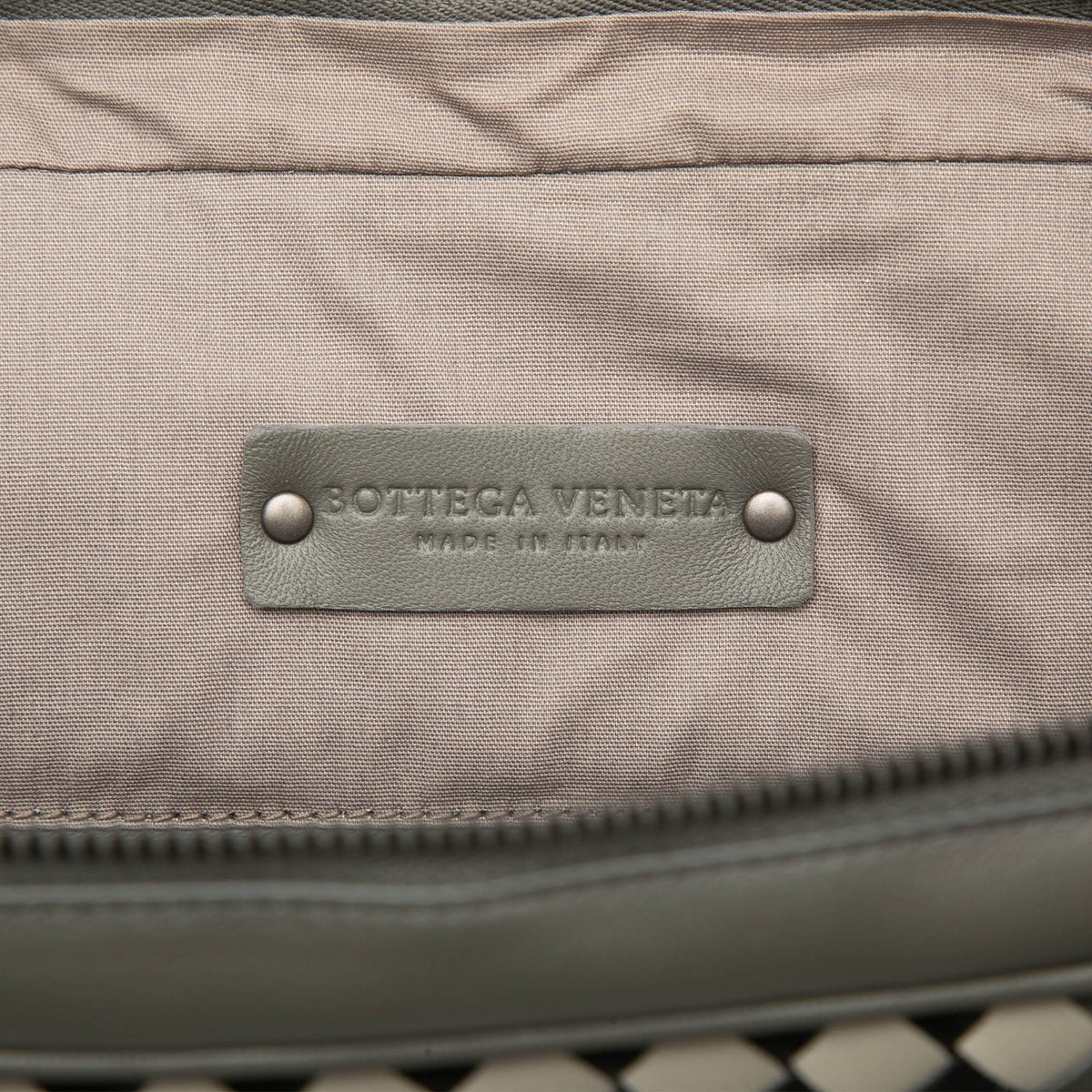 Bottega Veneta Intrecciato Trimmed Leather Briefcase — Gray