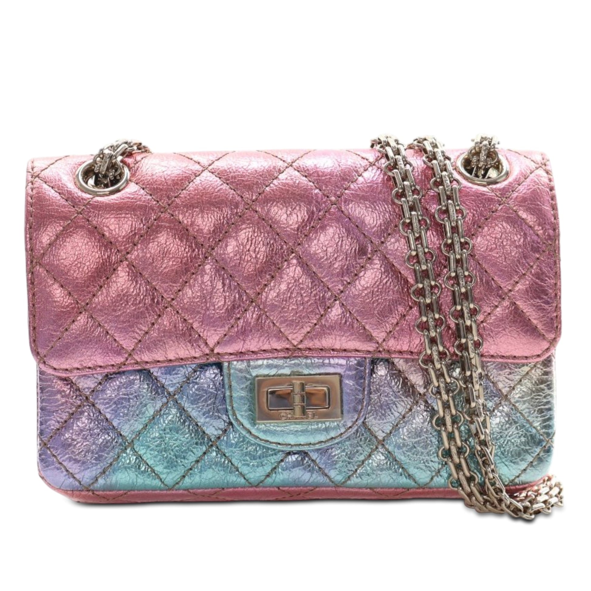 Crinkled Calfskin Rainbow Reissue 2.55 Single Flap 224