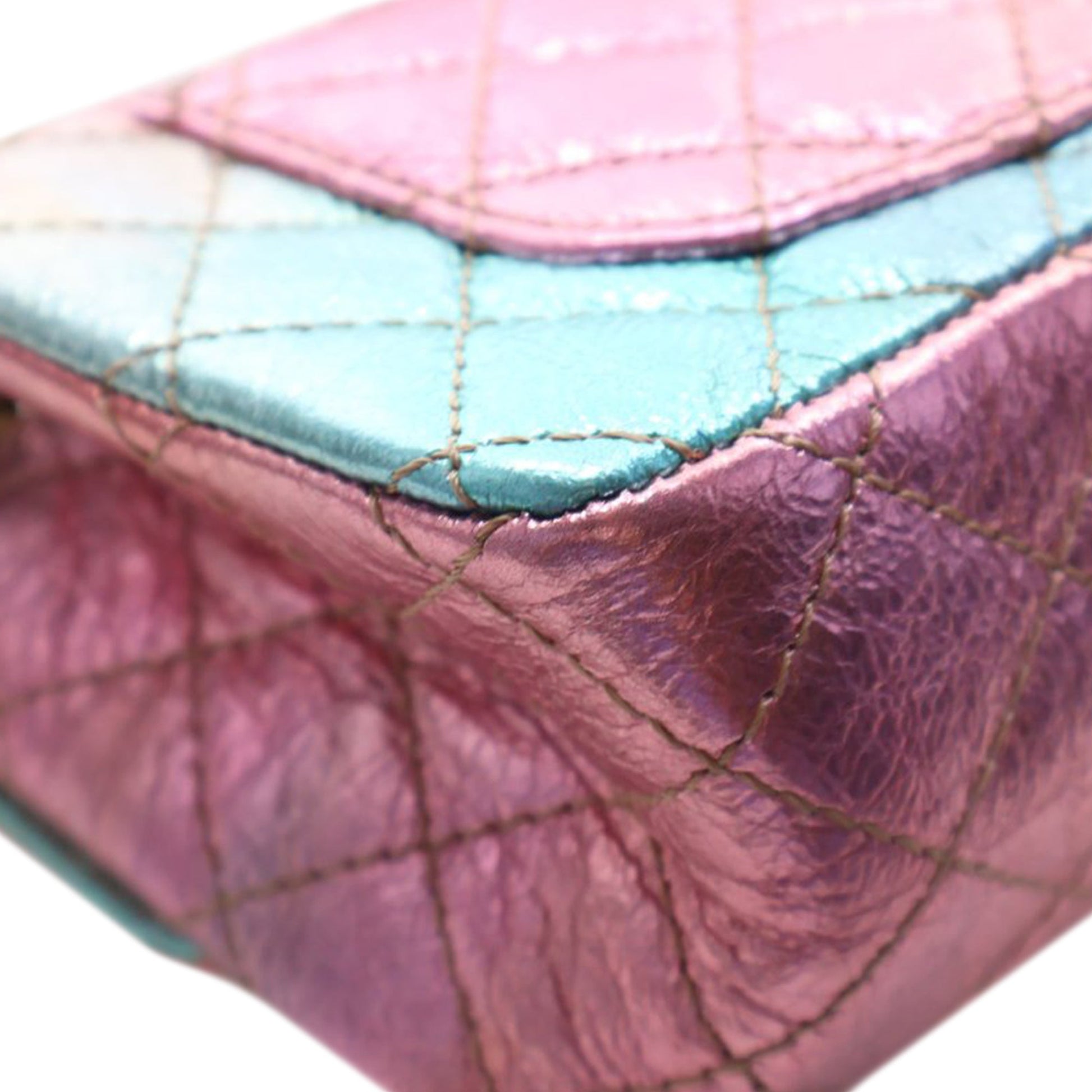 Crinkled Calfskin Rainbow Reissue 2.55 Single Flap 224
