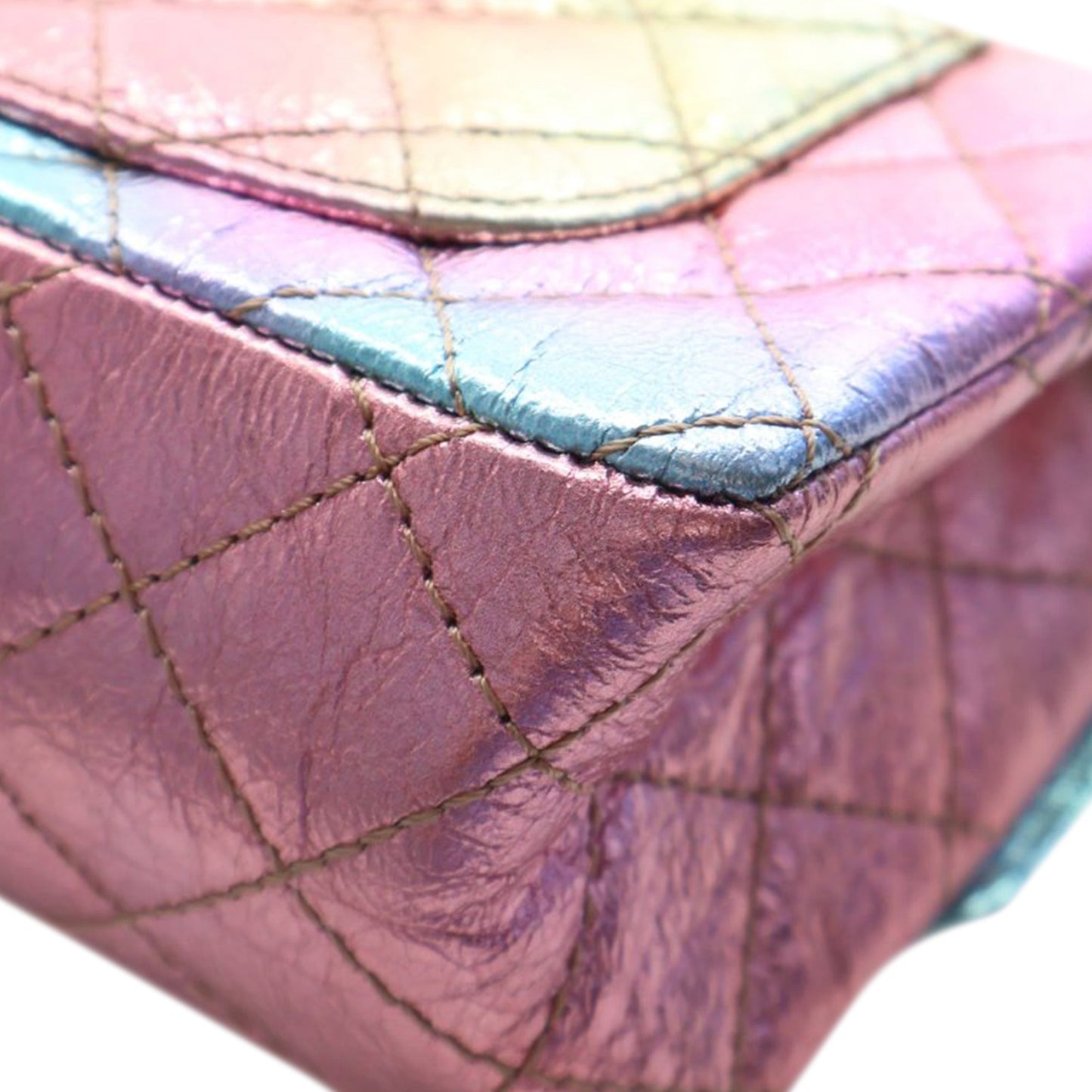 Crinkled Calfskin Rainbow Reissue 2.55 Single Flap 224