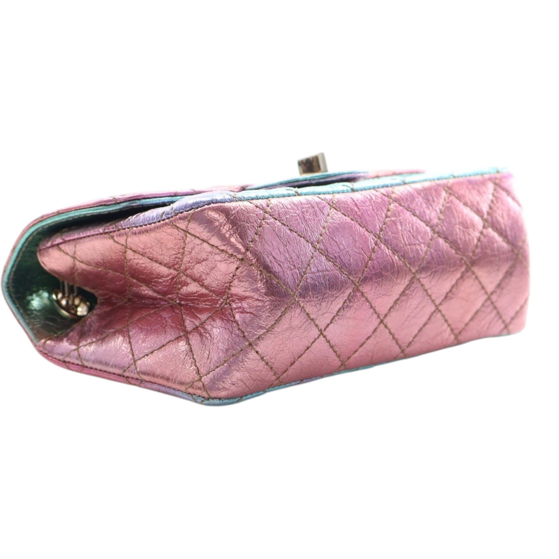 Crinkled Calfskin Rainbow Reissue 2.55 Single Flap 224