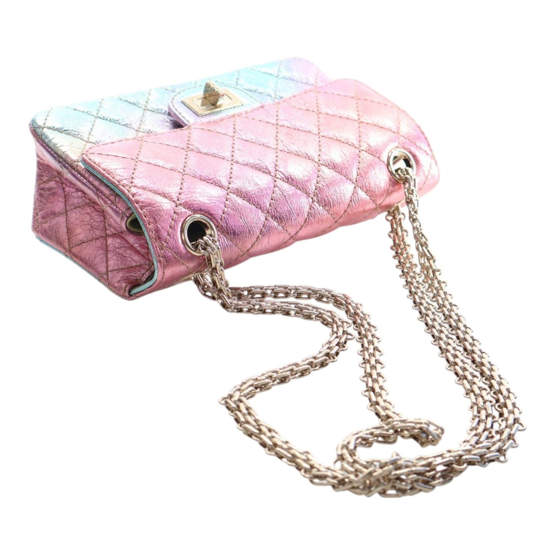 Crinkled Calfskin Rainbow Reissue 2.55 Single Flap 224