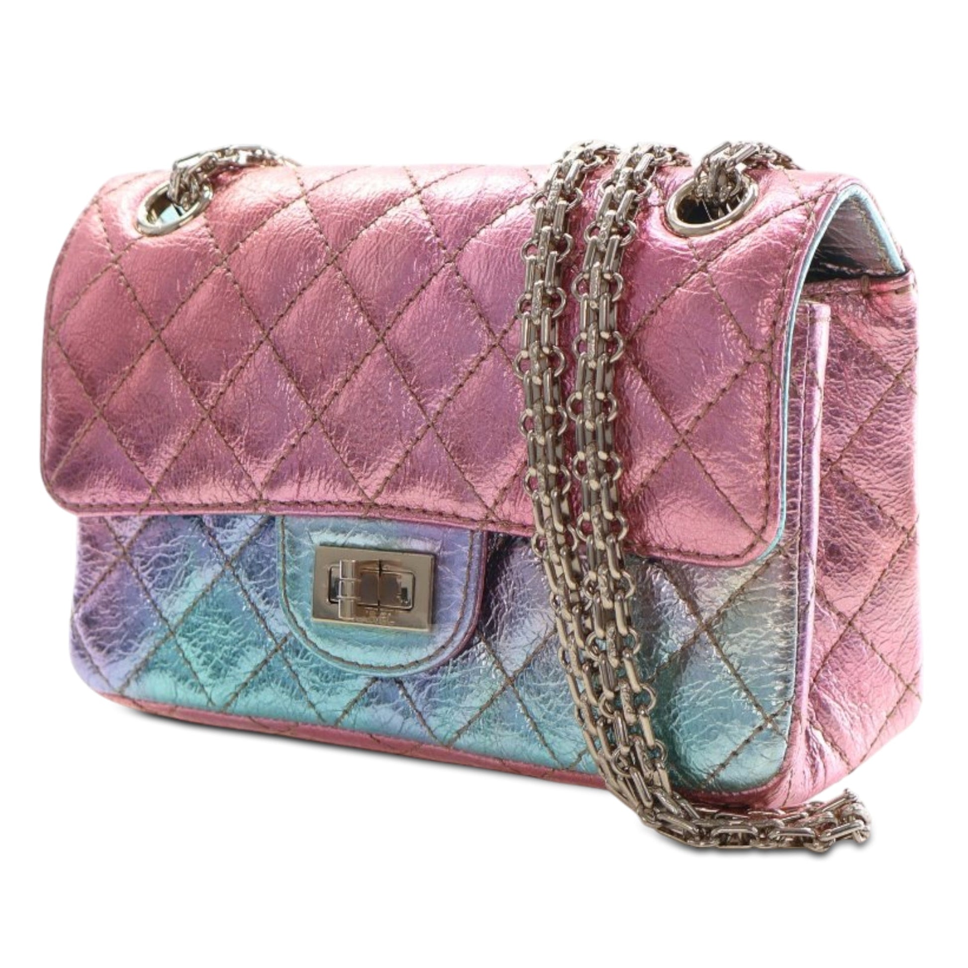 Crinkled Calfskin Rainbow Reissue 2.55 Single Flap 224