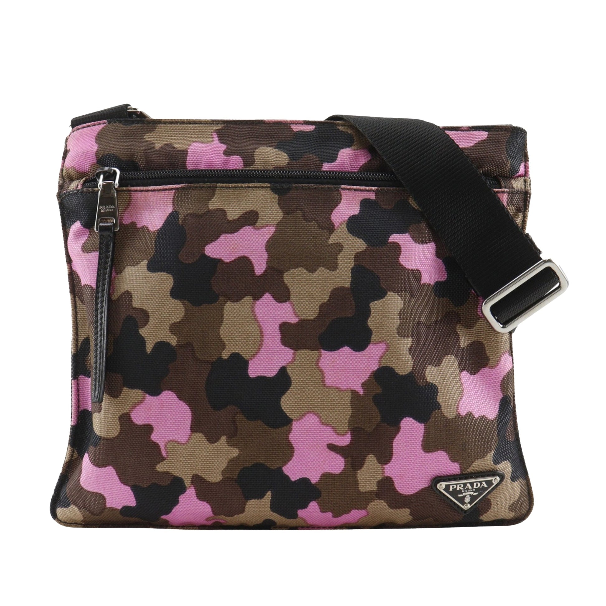 Prada Tessuto Camouflage Zip Top Crossbody