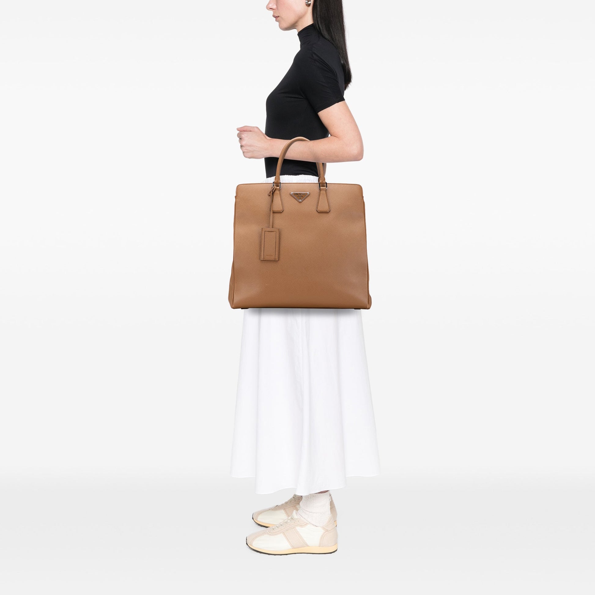 Prada Saffiano Lux Double Handle Shopping Tote