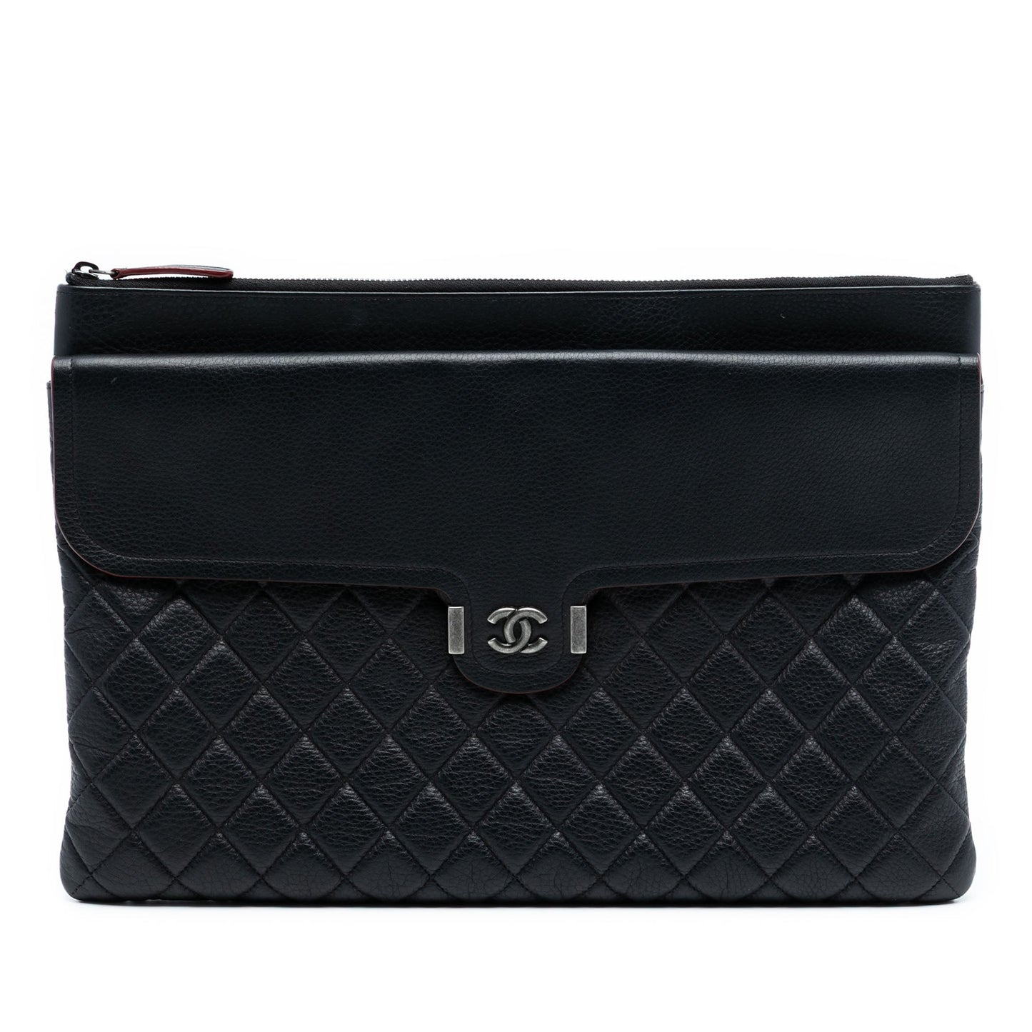 Chanel Large Quilted Grained Calfskin Archi Chic Cosmetic Case