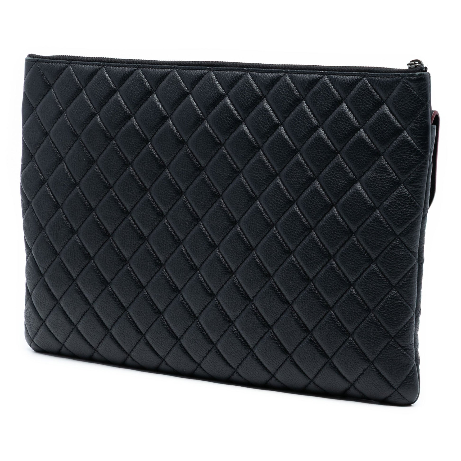 Chanel Large Quilted Grained Calfskin Archi Chic Cosmetic Case