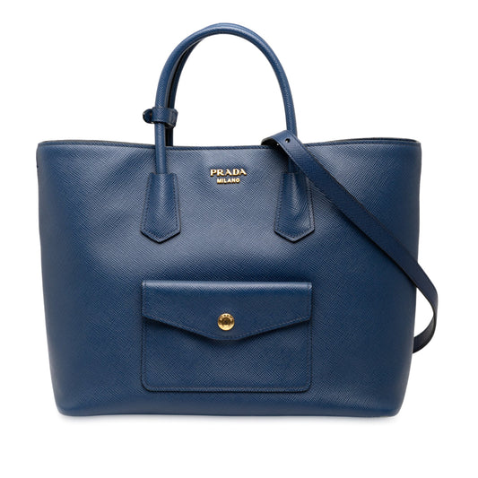 Prada Saffiano Cuir Front Pocket Convertible Tote