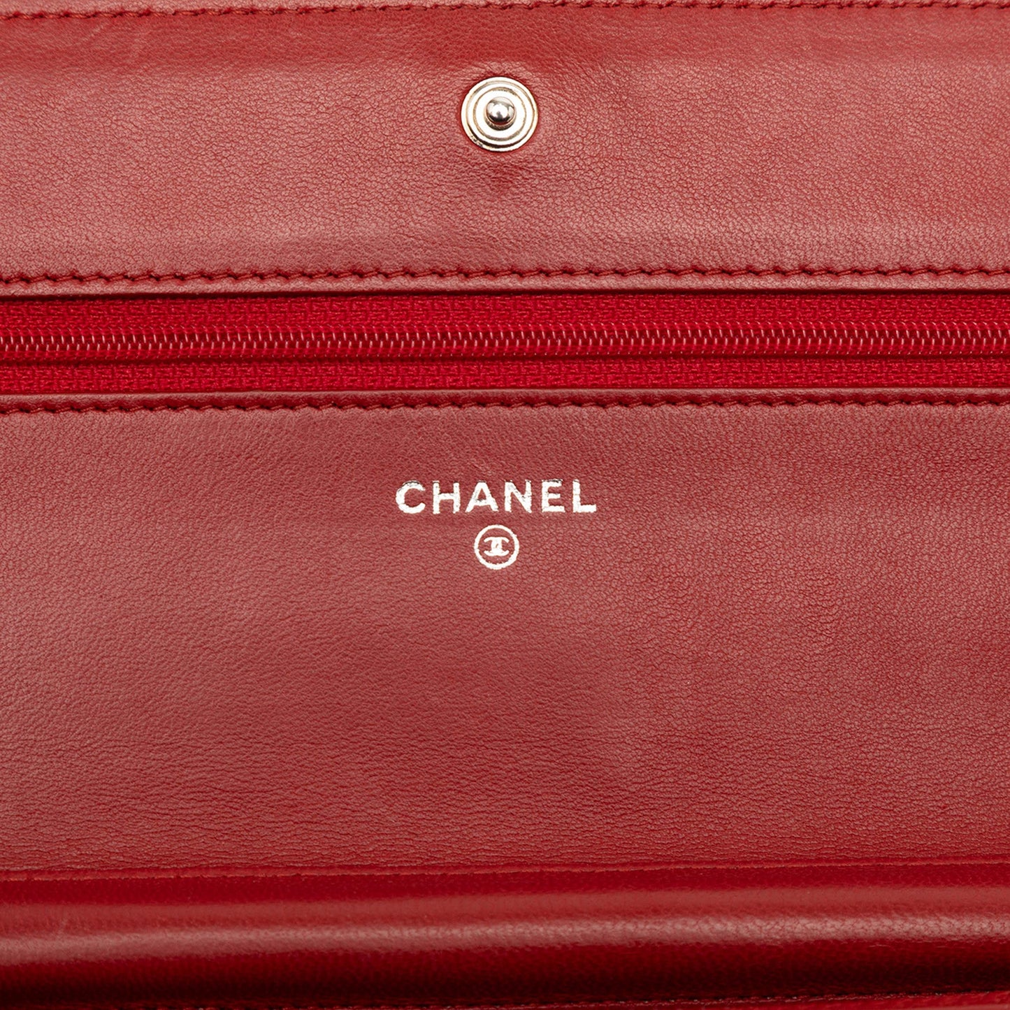 Chanel CC Embossed Lambskin Camellia Wallet On Chain