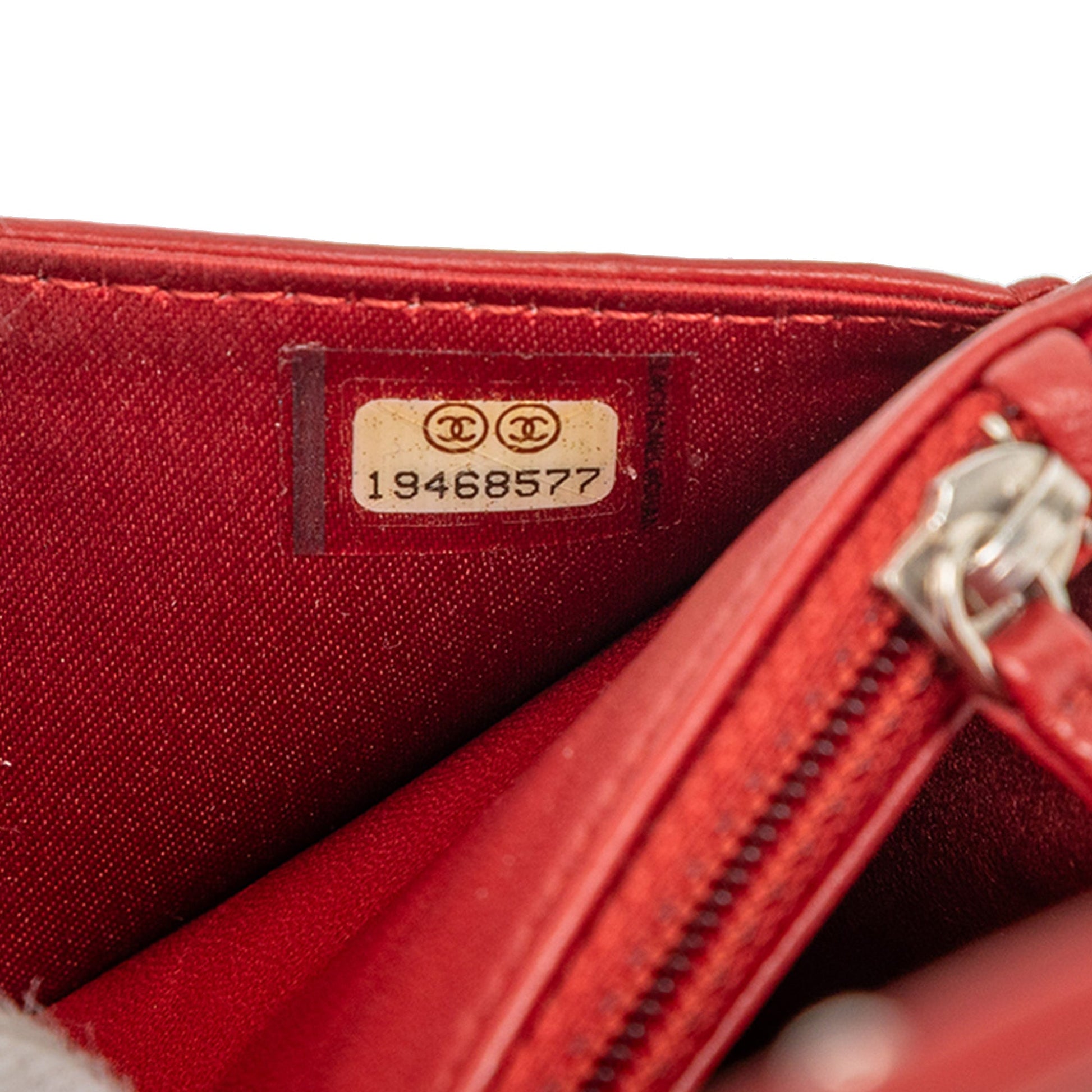 Chanel CC Embossed Lambskin Camellia Wallet On Chain