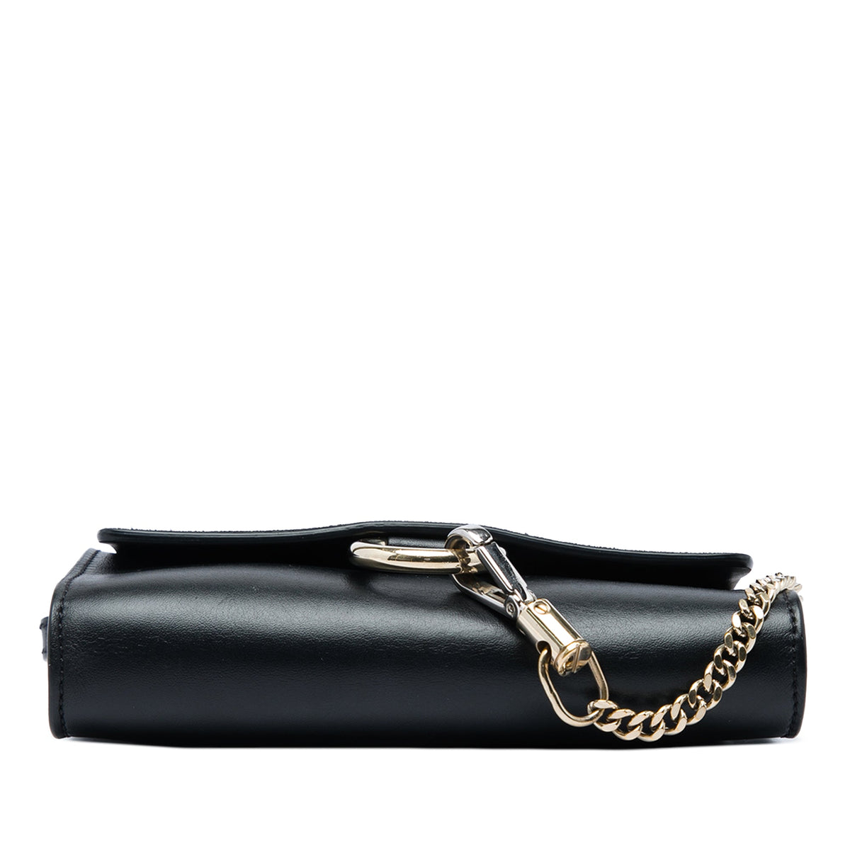 Chloé Mini Calfskin and Suede Faye Chain Crossbody — Black