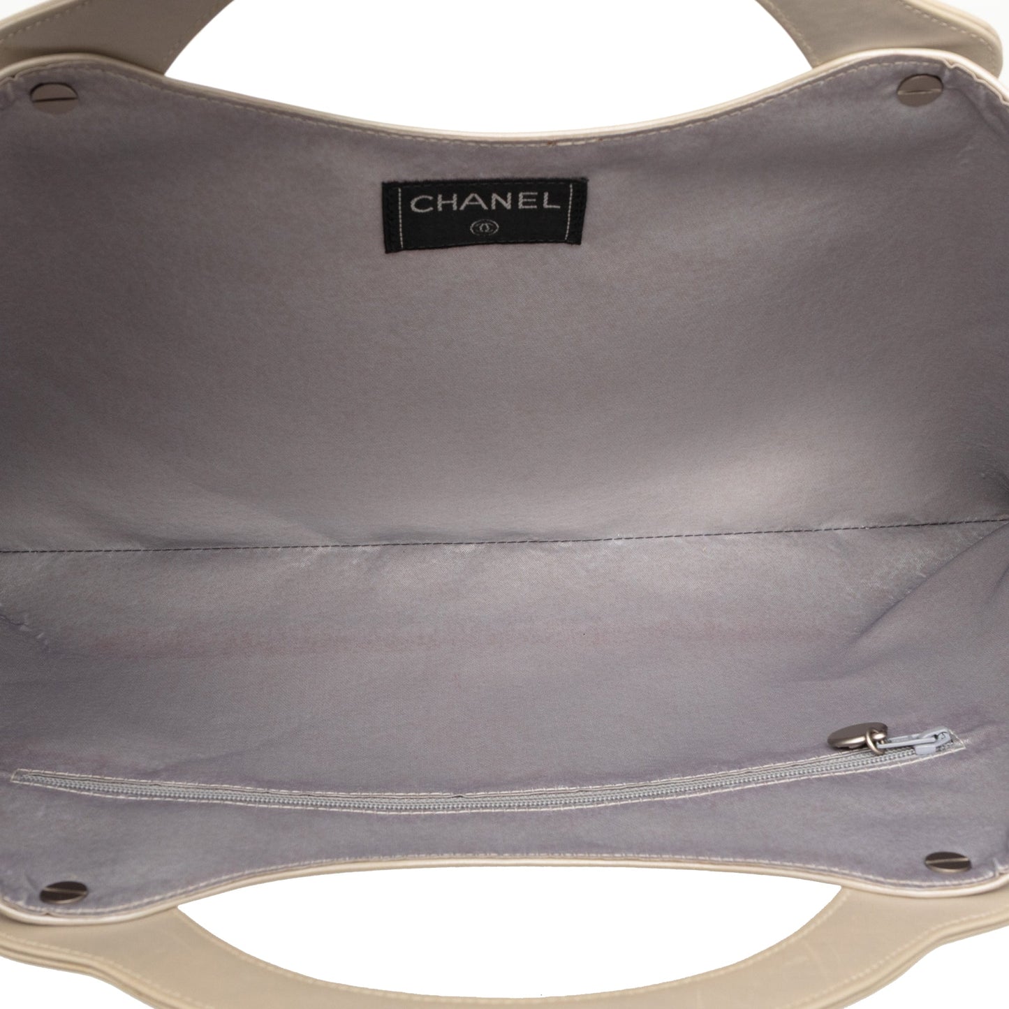 Chanel Metallic Embossed Calfskin Flat Handbag