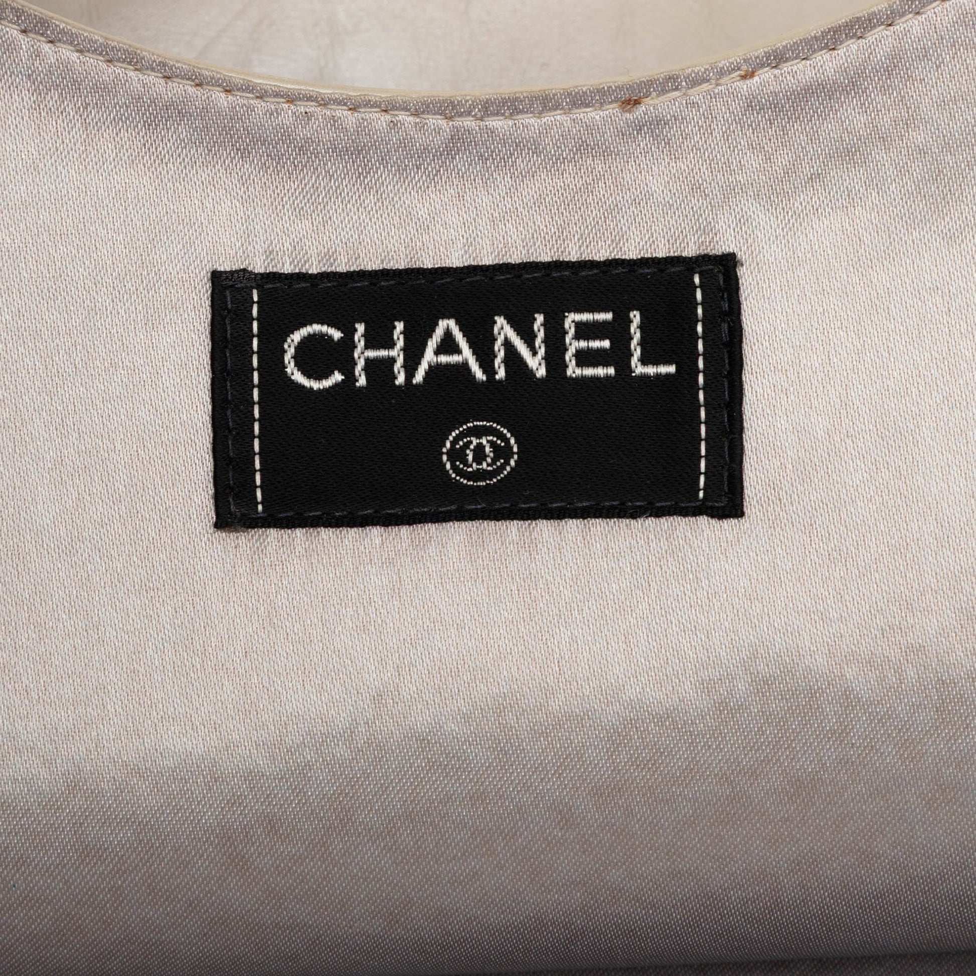 Chanel Metallic Embossed Calfskin Flat Handbag
