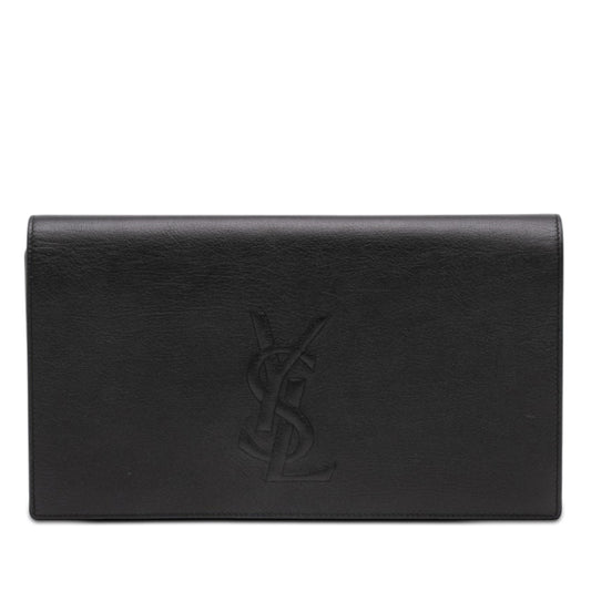 Saint Laurent Large Calfskin Monogram Belle De Jour Clutch