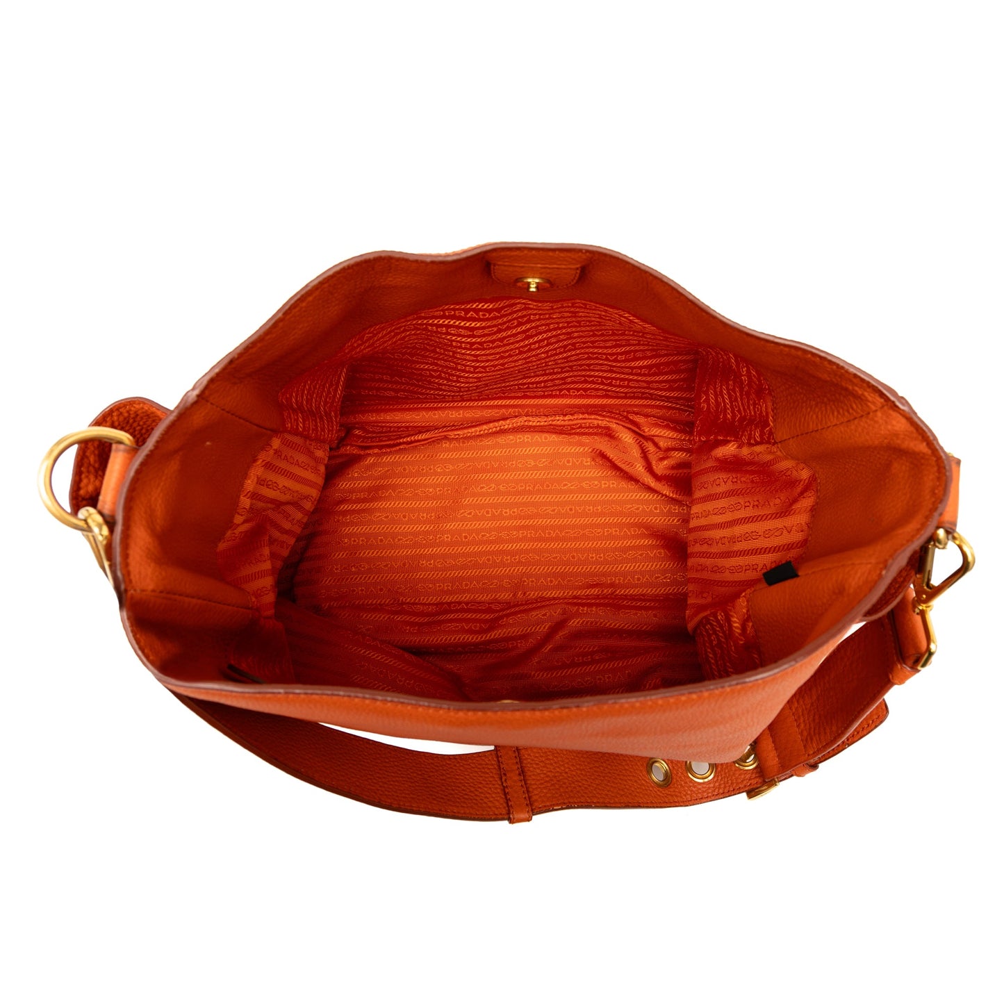 Prada Vitello Daino Side Pocket Shoulder Bag