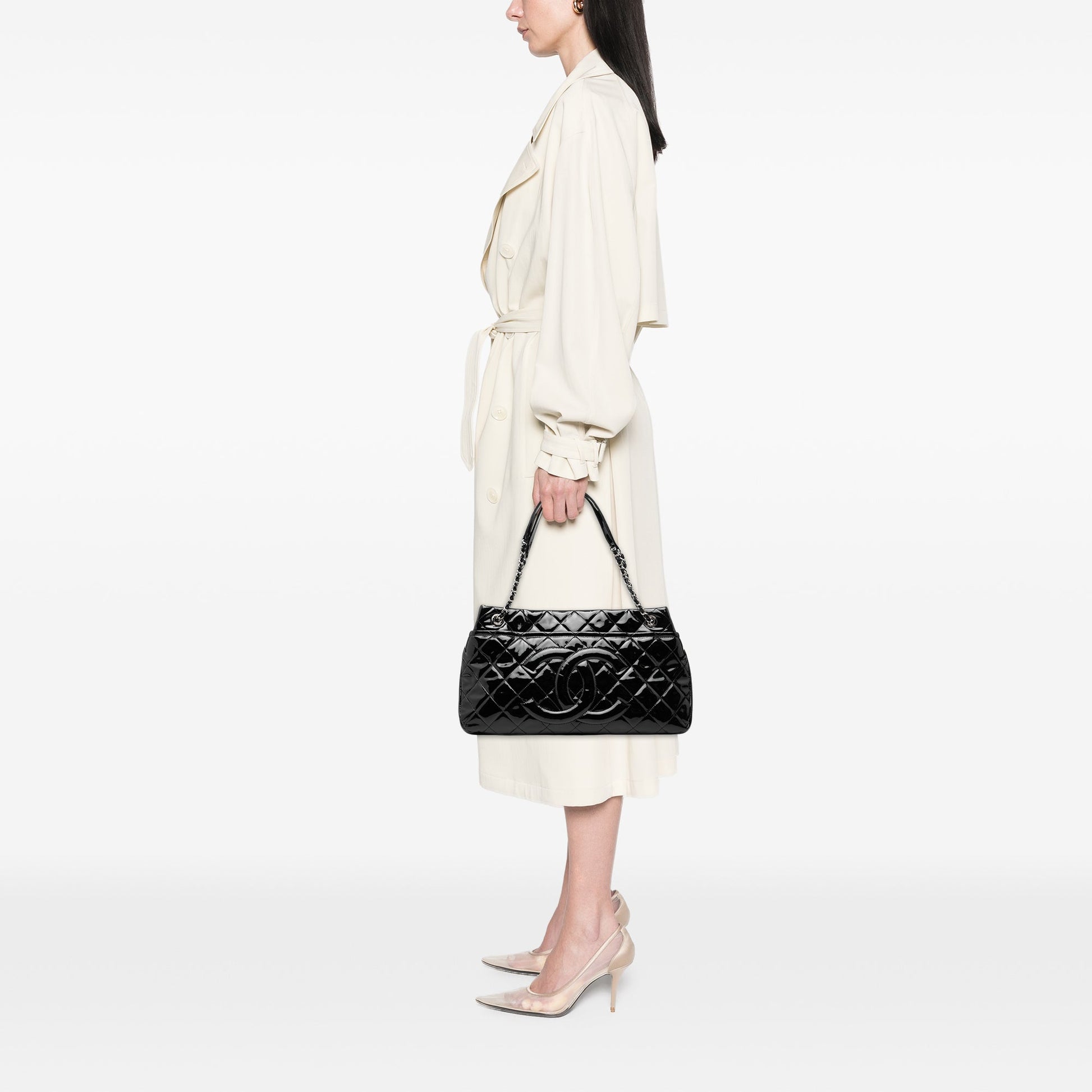Chanel CC Quilted Patent Timeless Soft Tote