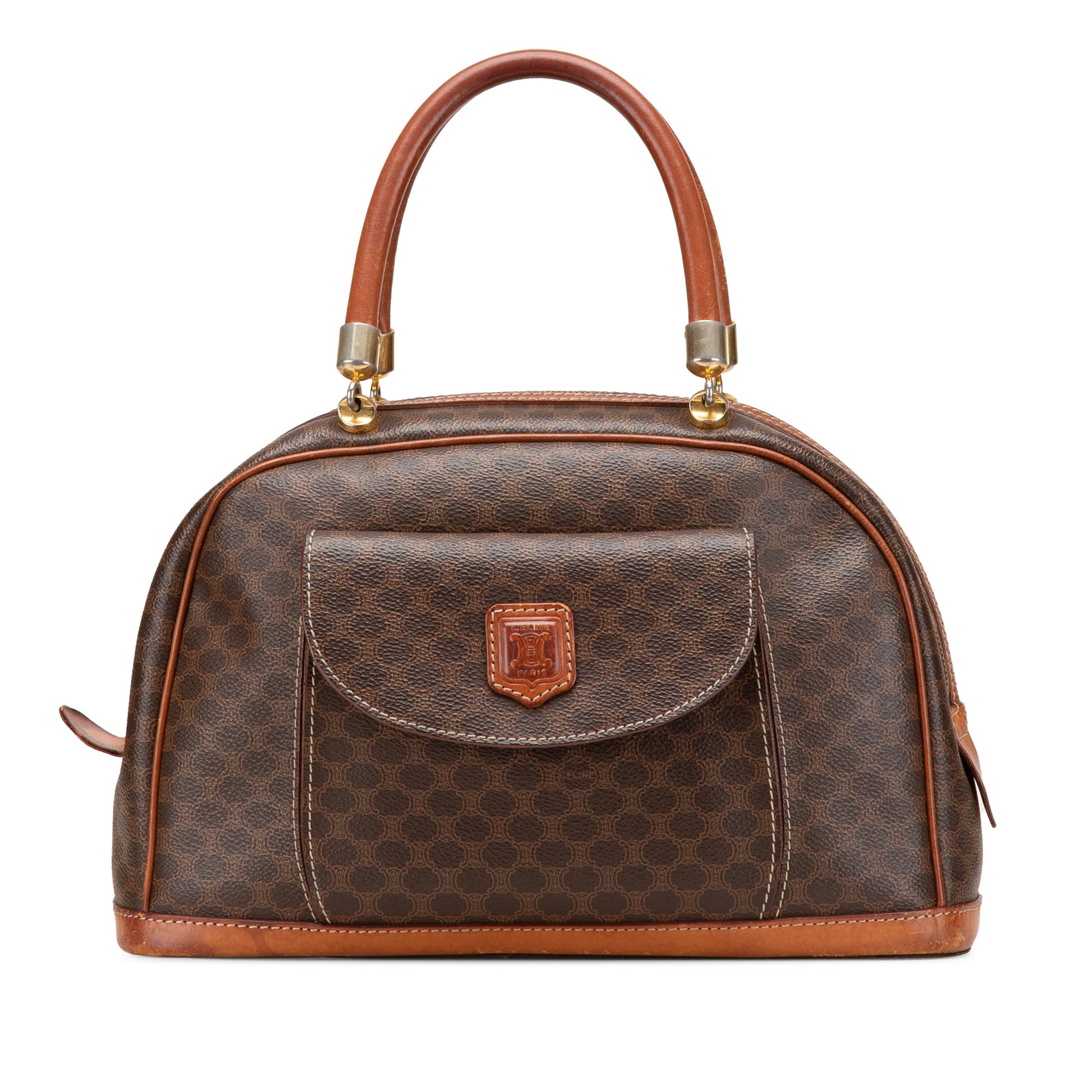 Celine Macadam Coated Canvas Handbag
