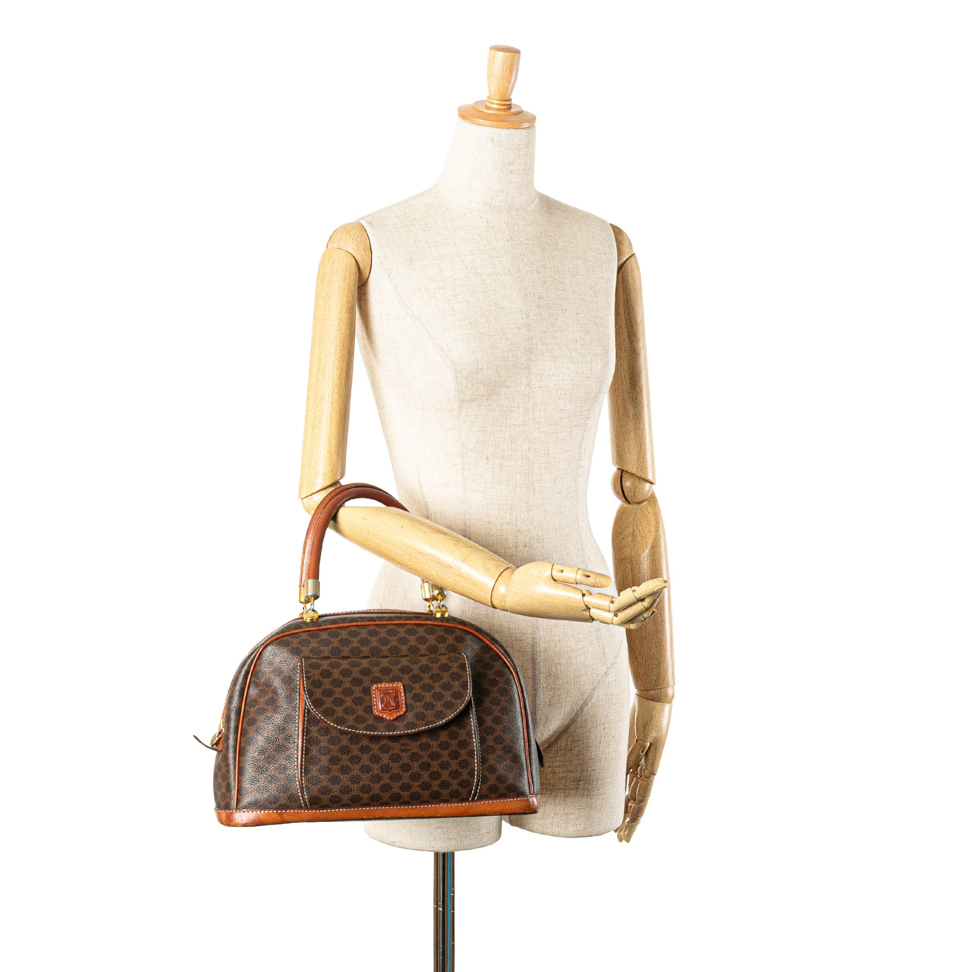 Celine Macadam Coated Canvas Handbag
