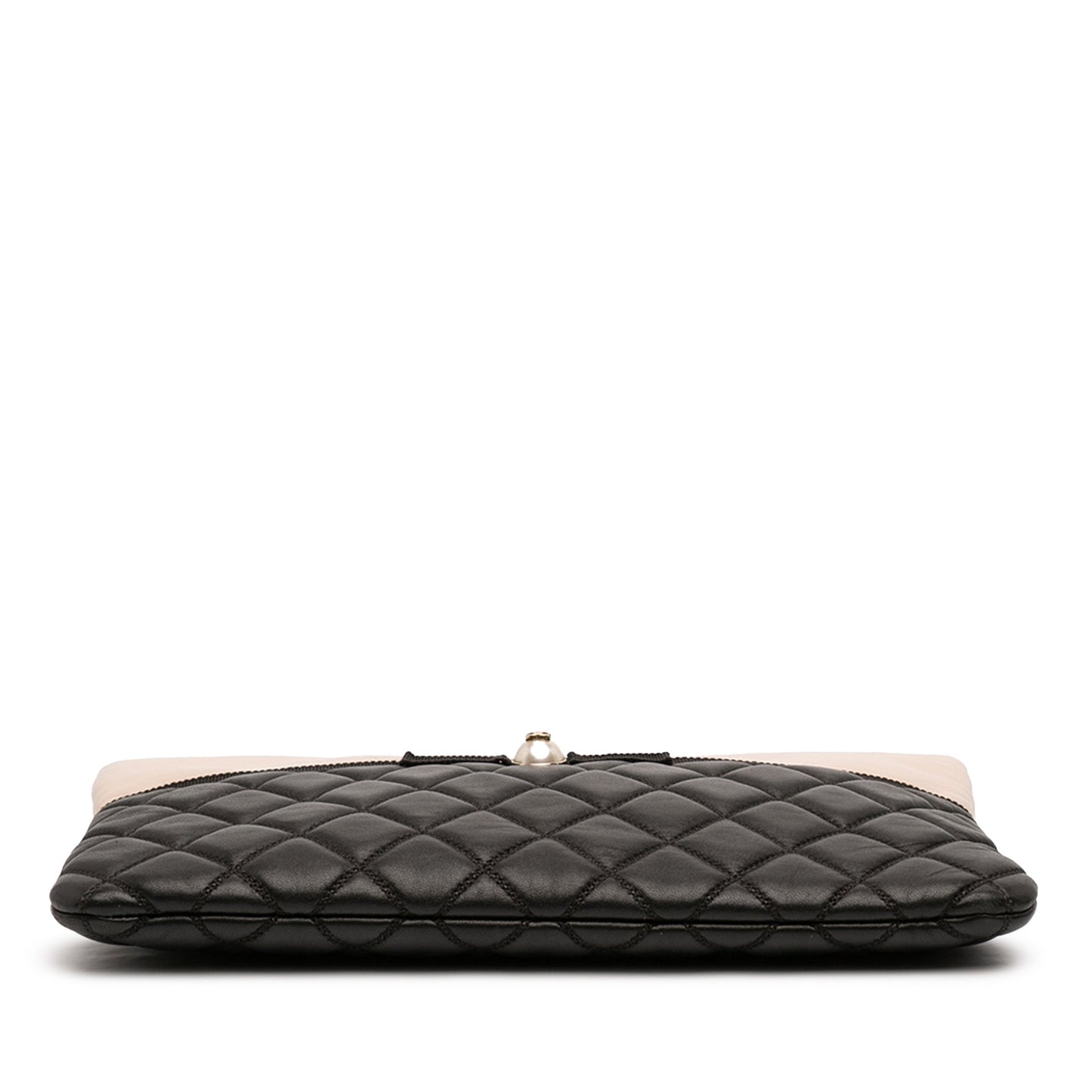 Chanel Medium Quilted Lambskin and Calfskin Pearl O Case Clutch