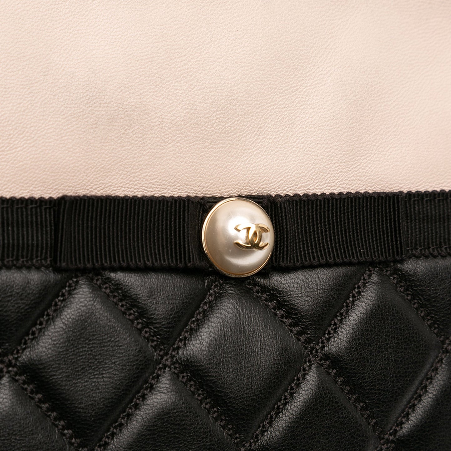 Chanel Medium Quilted Lambskin and Calfskin Pearl O Case Clutch