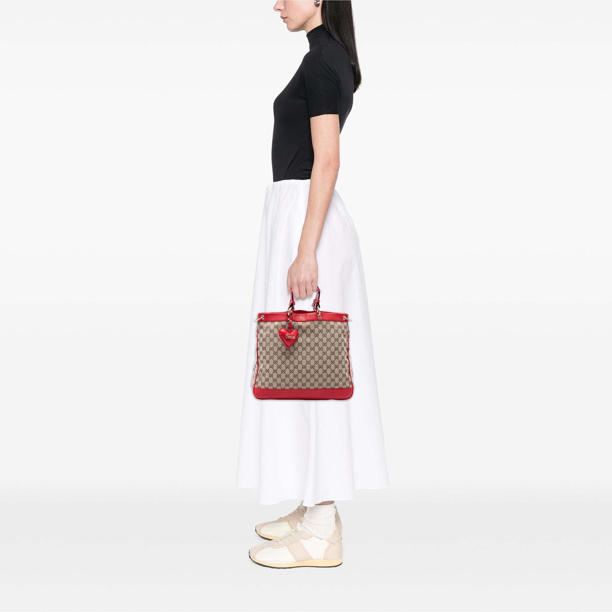 Gucci Medium GG Canvas Valentine Top Handle Bag