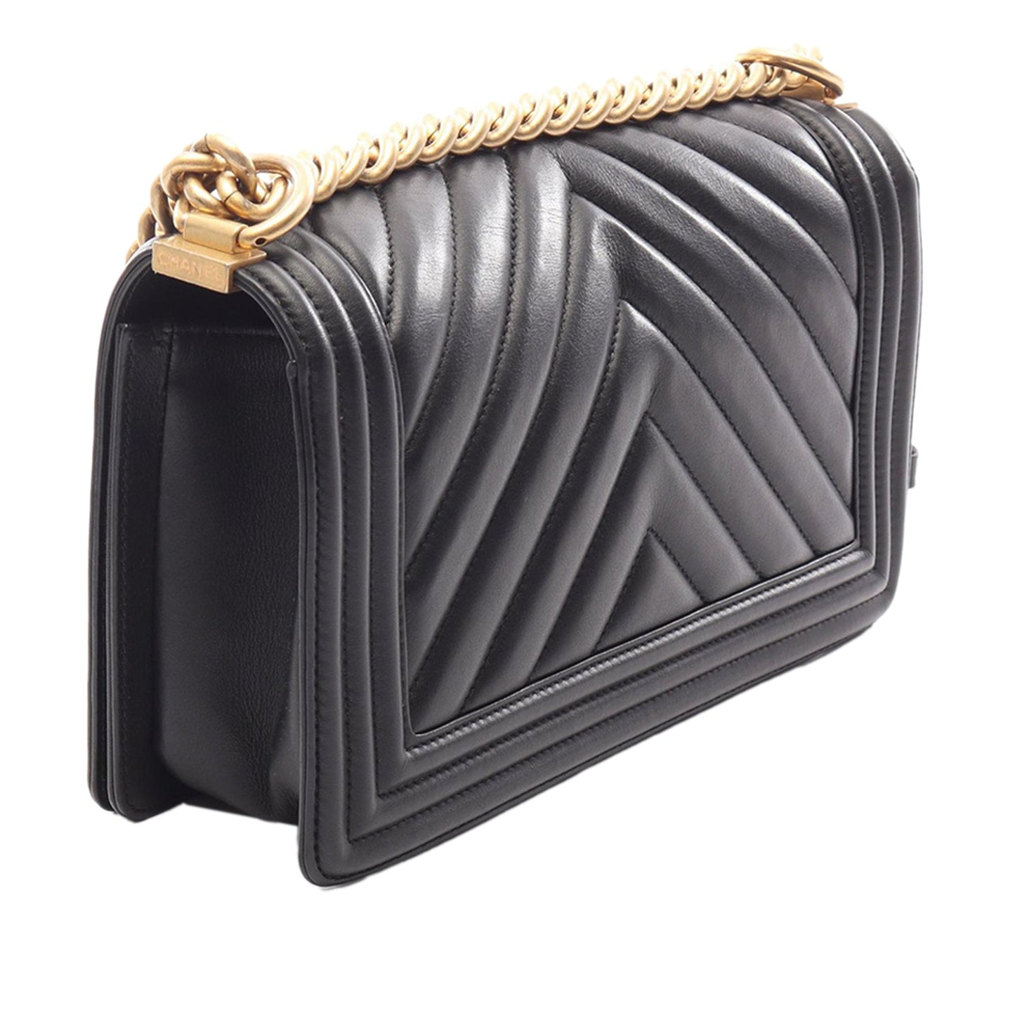 Chanel Old Medium Chevron Lambskin Boy Flap